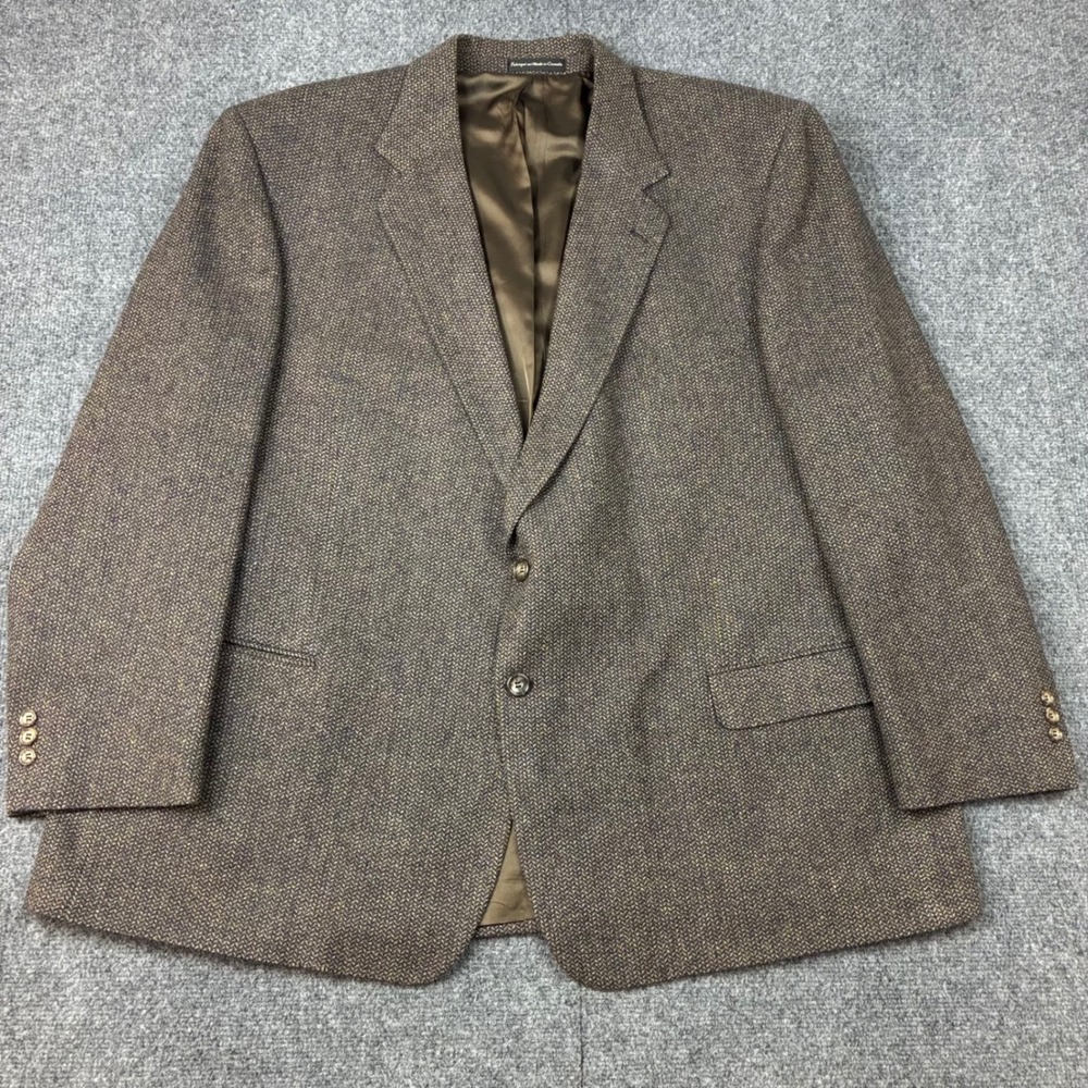 Cricketeer Mens Size 54R Brown Herringbone Pure Wool Blazer Sport Coat Canada